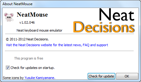 NeatMouse About Box