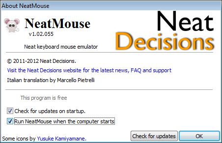 NeatMouse about box